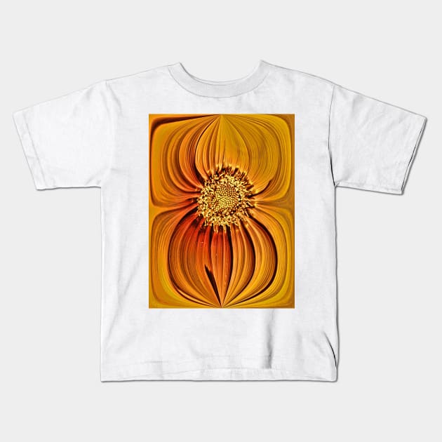 Orange Gazania Design Kids T-Shirt by avrilharris